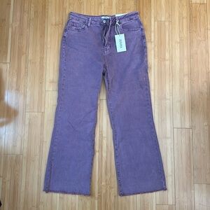 Zenana brand purple wide leg cropped pants